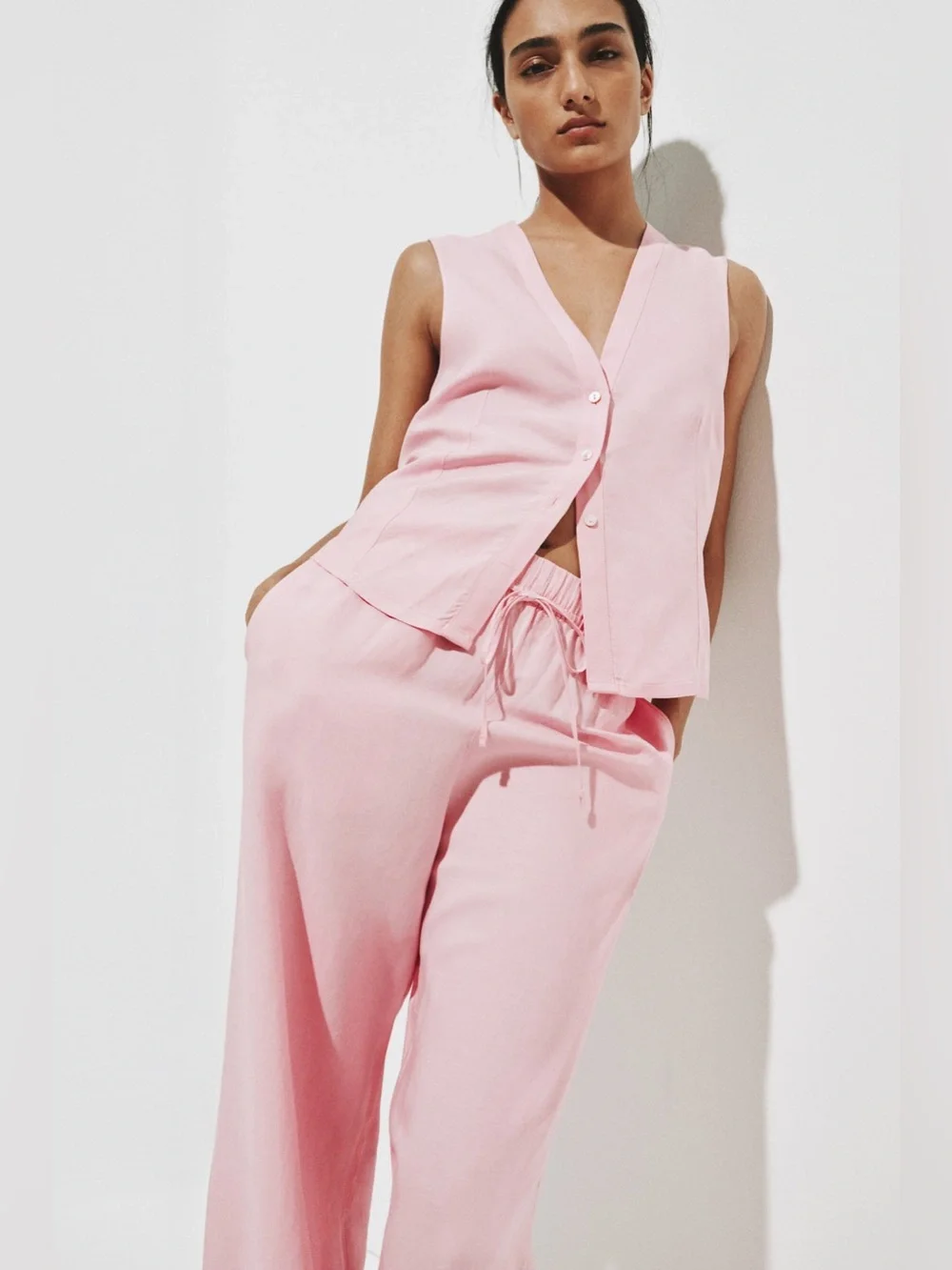H&M linen blend pants